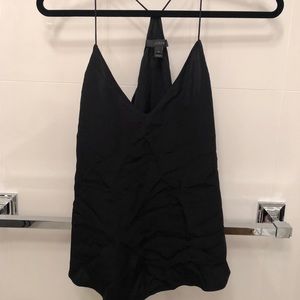 Jcrew black silk racerback tank